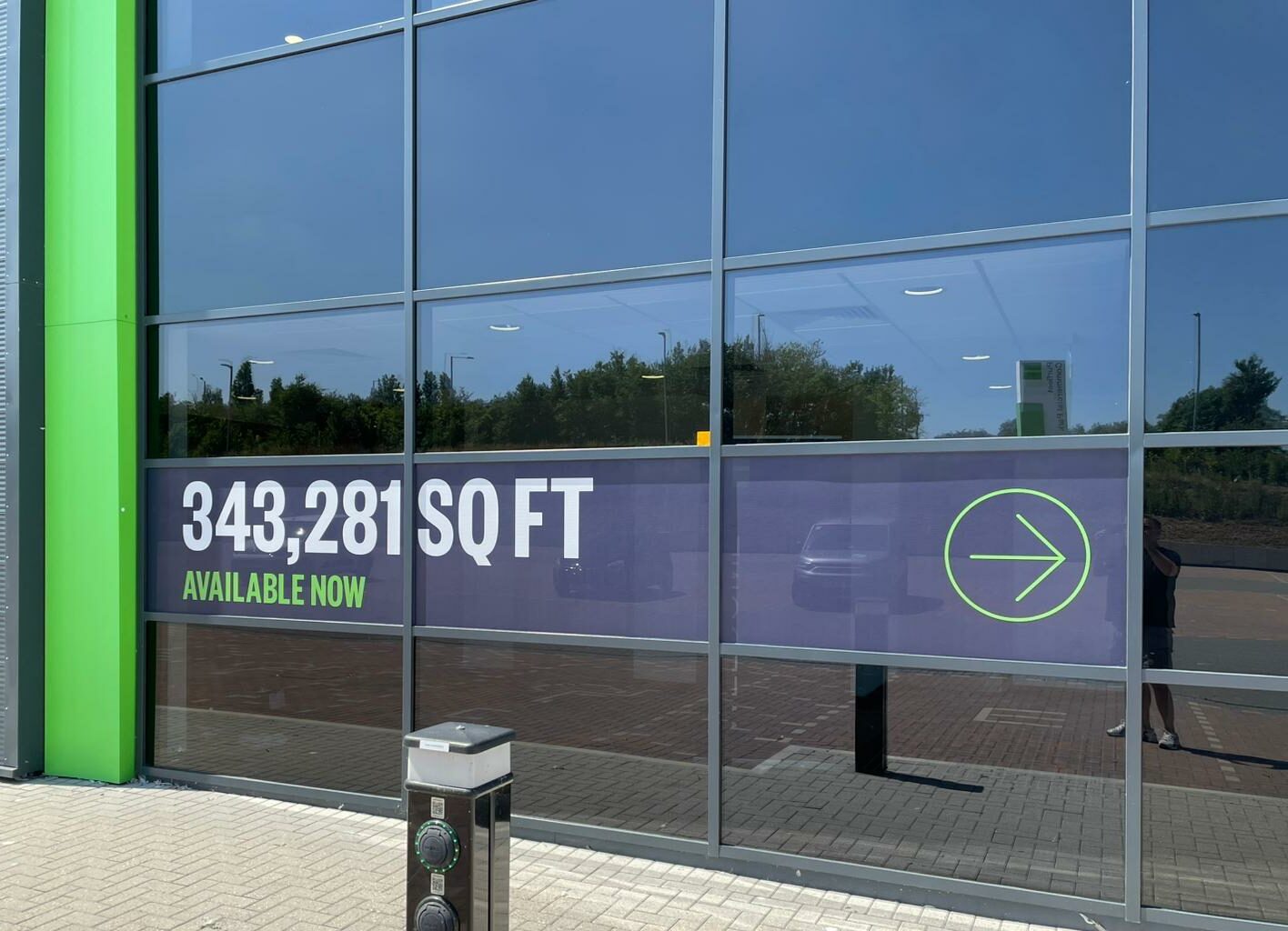 Large format print branding for launch event across two sites (Crossways 241 & Purfleet 343)