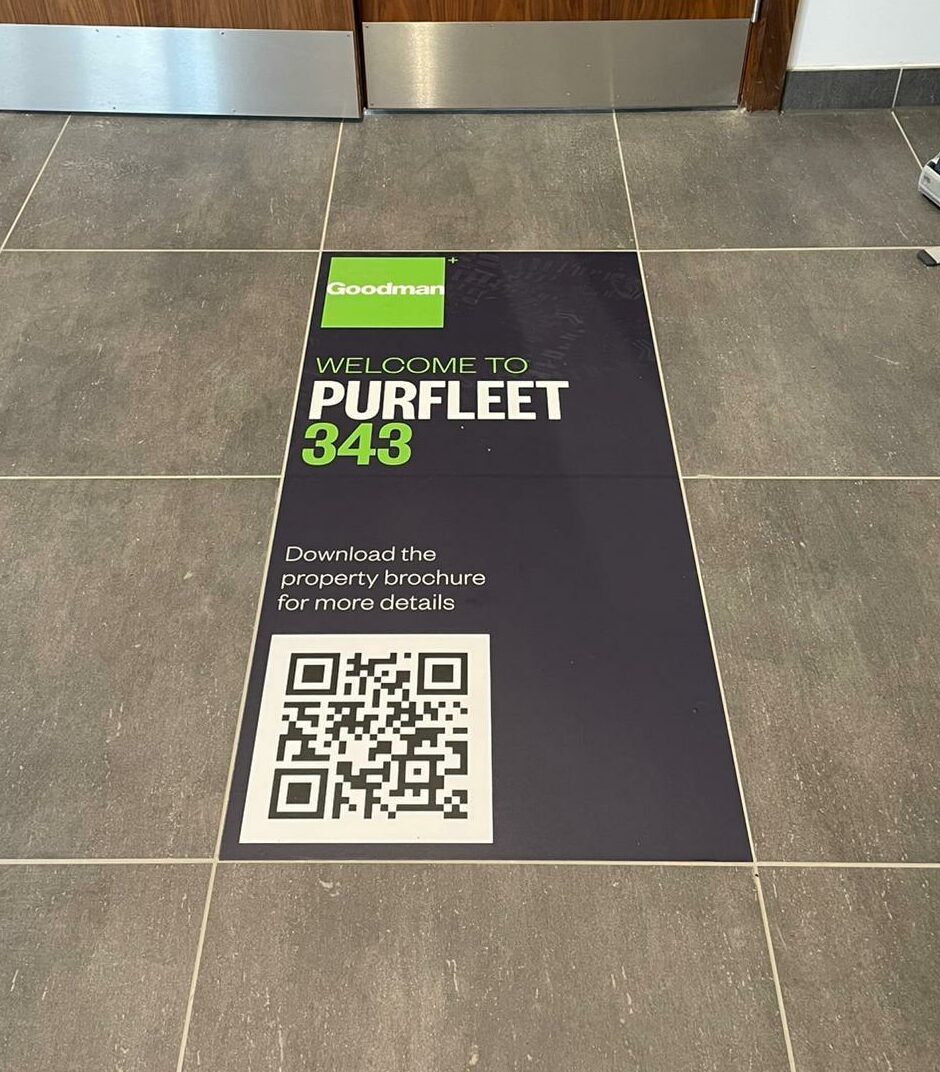 Large format print branding for launch event across two sites (Crossways 241 & Purfleet 343)