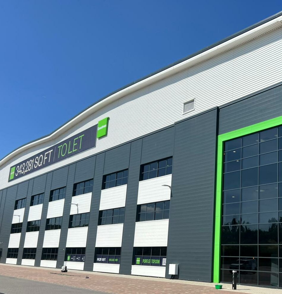 Large format print branding for launch event across two sites (Crossways 241 & Purfleet 343)