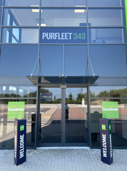 Large format print branding for launch event across two sites (Crossways 241 & Purfleet 343)